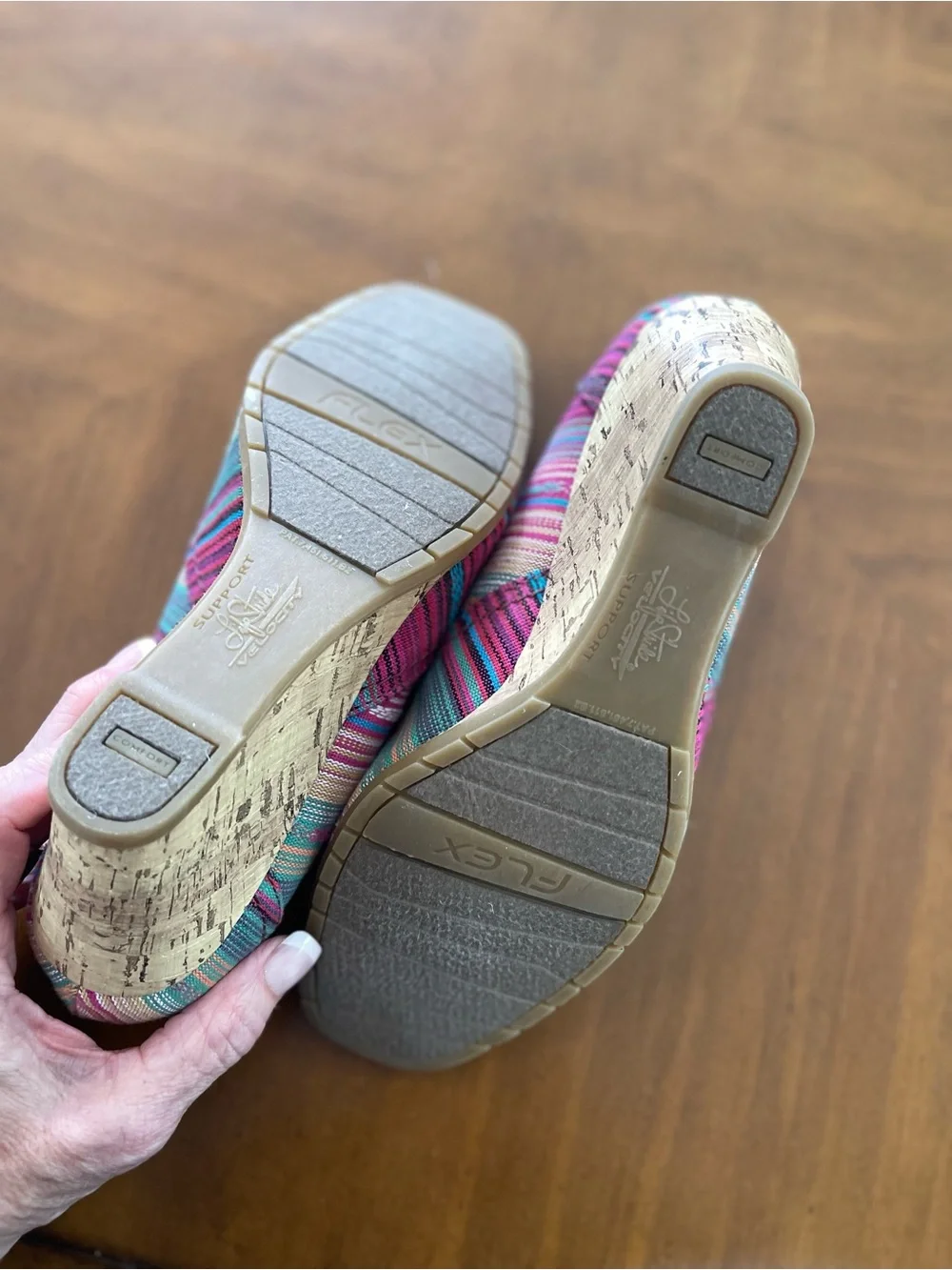 Pink Multi-Striped Wedges
